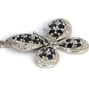 Beautiful 10k White Gold Sapphire And Diamond Pendant